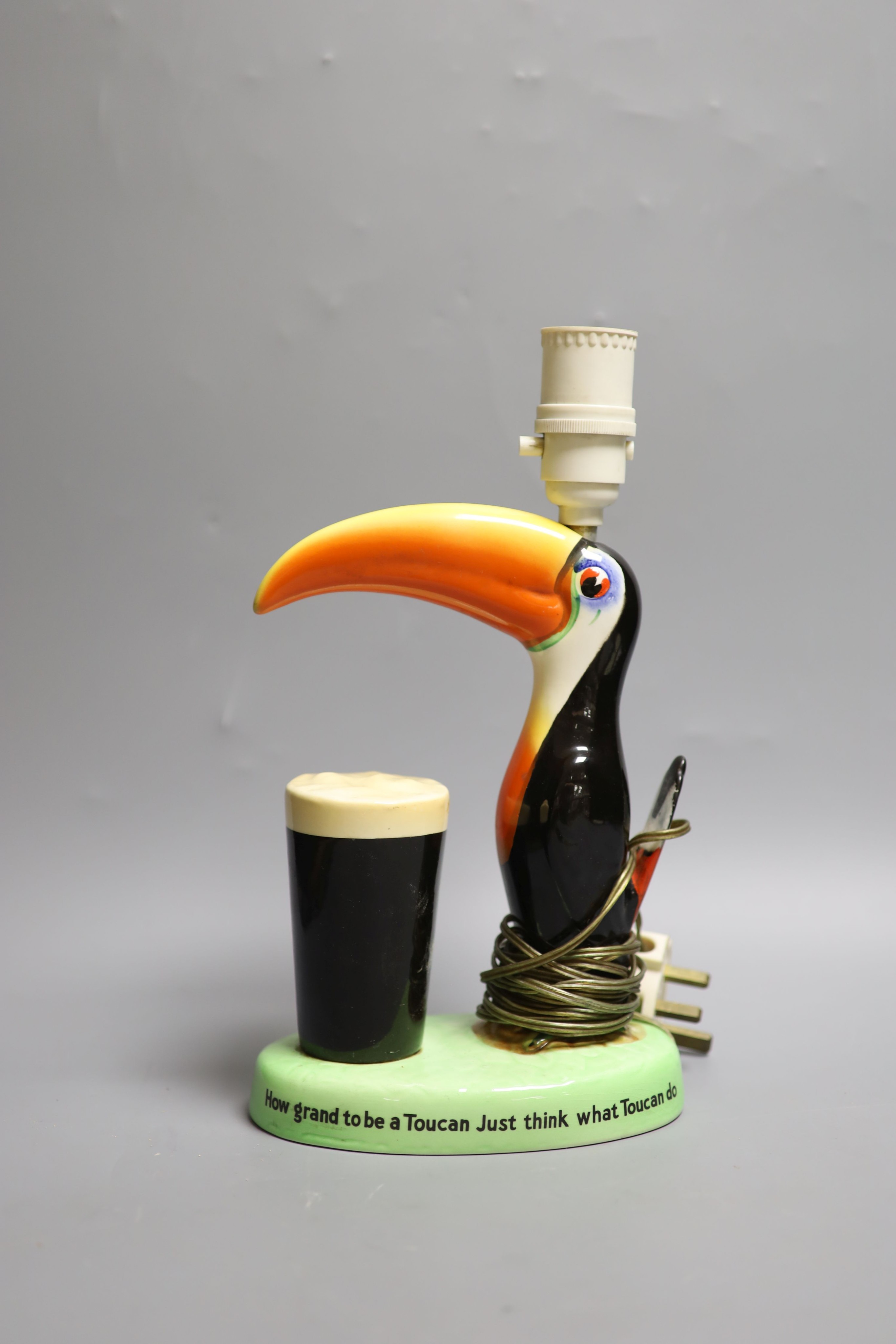 A Carltonware Guinness toucan lamp